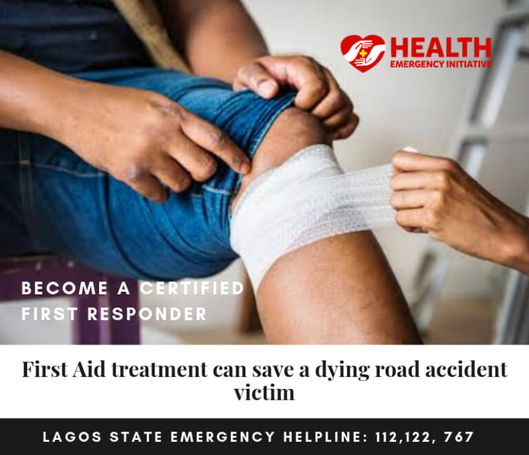 First Aid treatment can save a dying road accident victim
