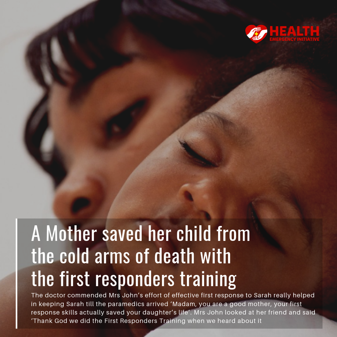 A mother saved her child from the cold arms of death with the first responders training