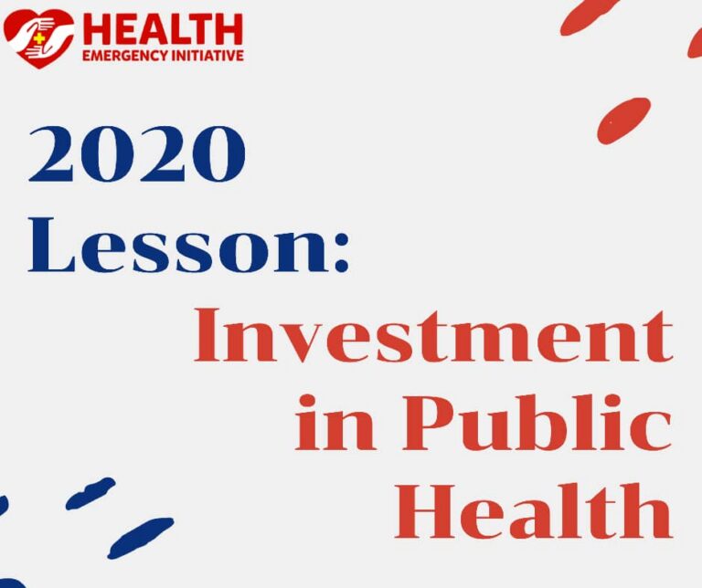 2020 Lesson: Investment in Public Health
